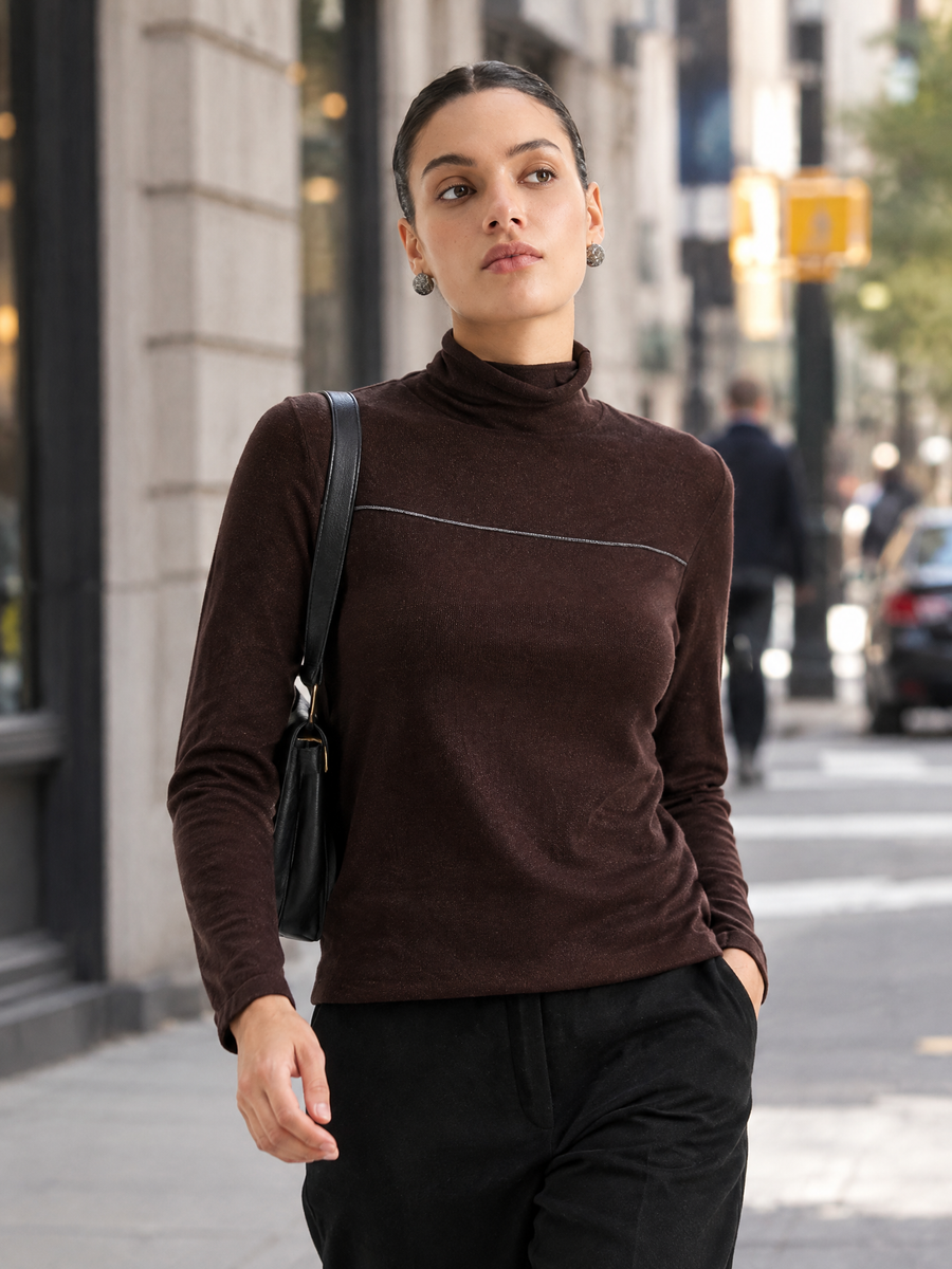 Turtleneck knit sweater