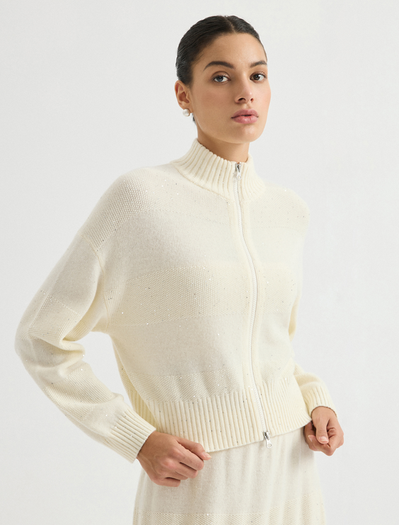 Ribbed zip cardigan — BD4621788