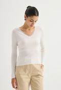 Fitted V-neck knit sweater — BL3611509