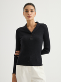 Ribbed polo knit sweater — BL3611568