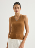 Ribbed V-neck knit vest — BL3621706