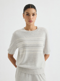 Short-sleeve textured knit top — BL3621839