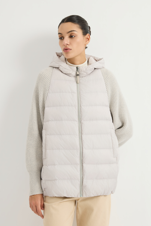 Hooded padded-front jacket