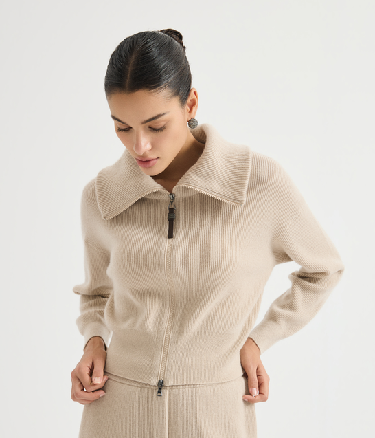 Collared zip cardigan — BY4621737