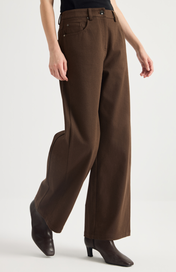 Cotton-blend wide-leg trousers | KL7624028