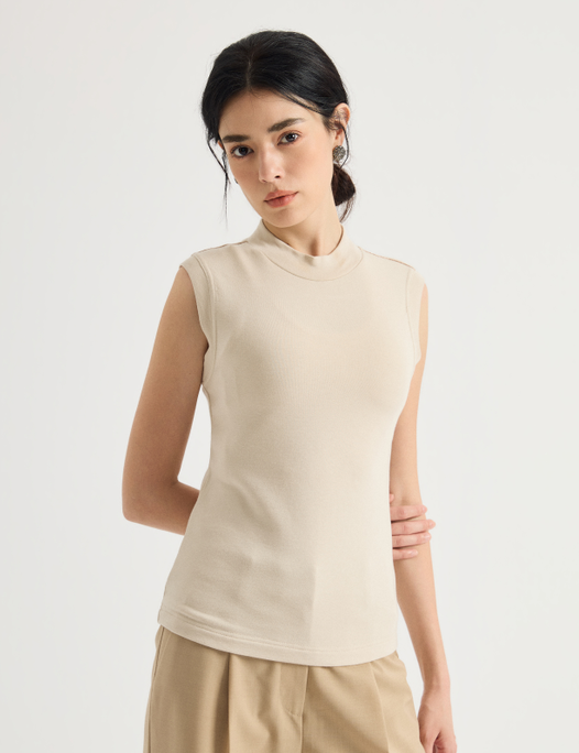 Sleeveless stretch-knit top