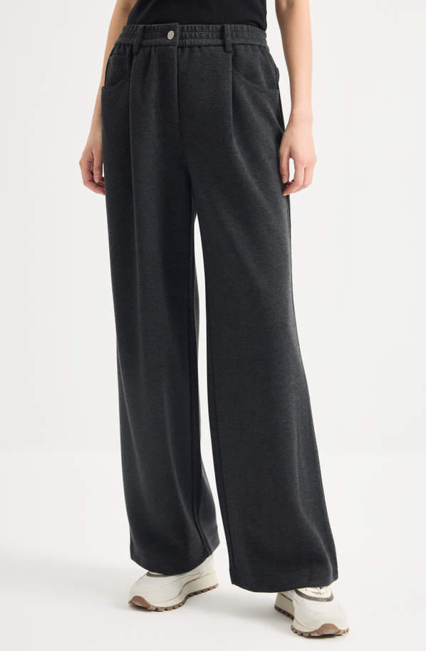 Pleated wide-leg pants
