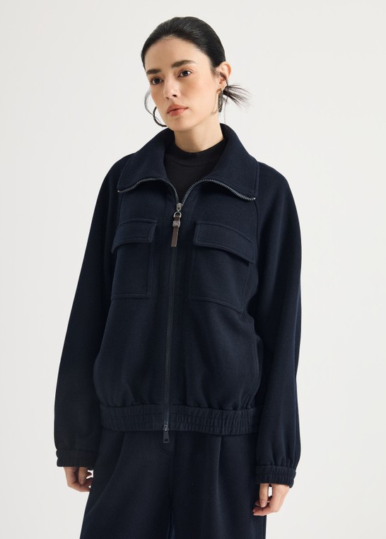Pocket-front half-zip pullover