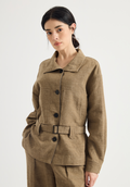 Belted button-front jacket — KT9623941
