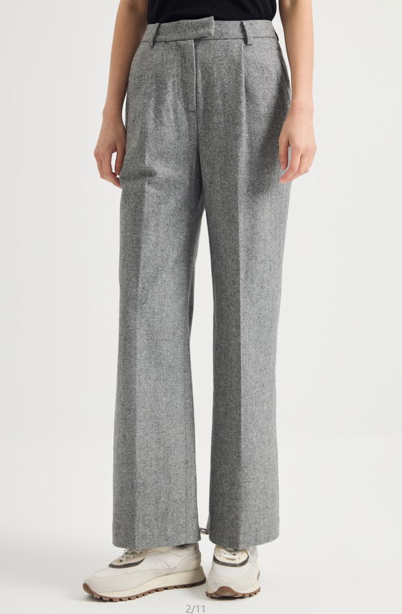 Pleated straight-leg trousers — KX7623919