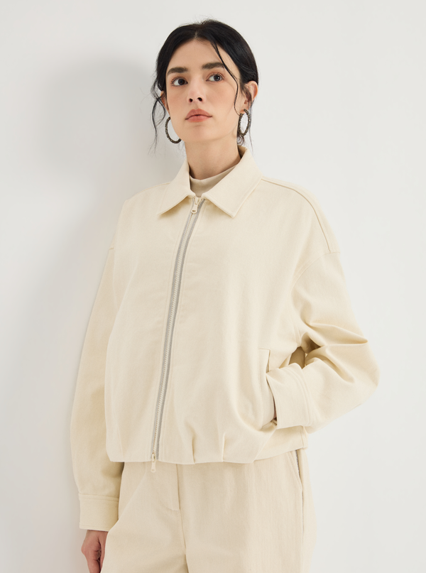 Collared zip-front jacket — KX9623981
