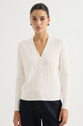 Textured v-neck knit cardigan | MZ62011