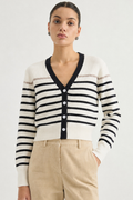 Striped V-neck cardigan — MZ62028