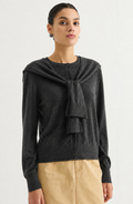 Scarf-detail knit sweater | MZ62030