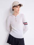 Contrast-stripe half-zip hoodie — TX862032