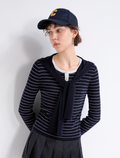 Striped tie-front cardigan — TY862025