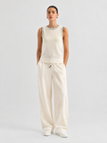 Contrast-trim cashmere-blend knit vest — Front view