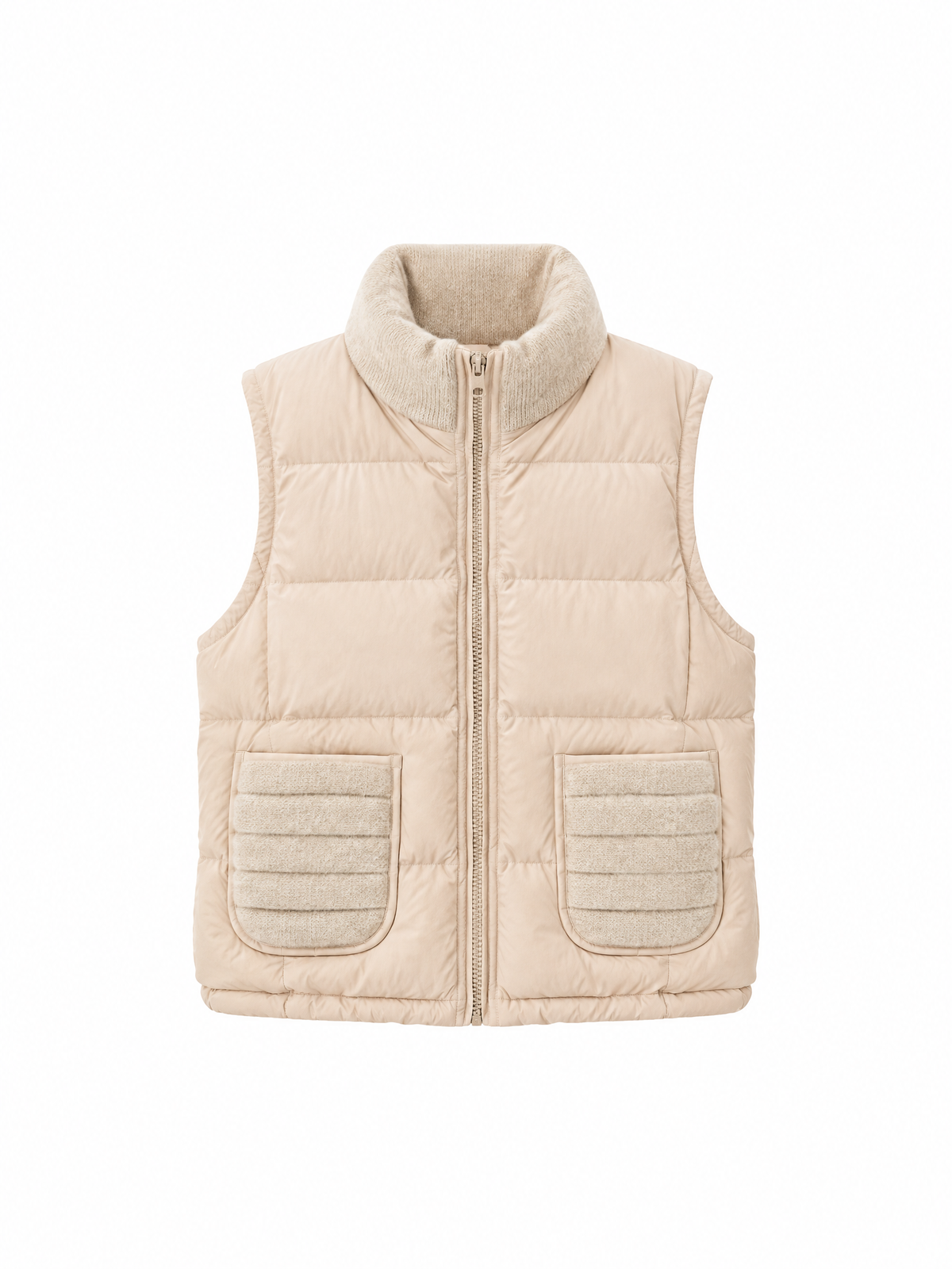 Wool-knit goose-down jacket — Flat-lay view