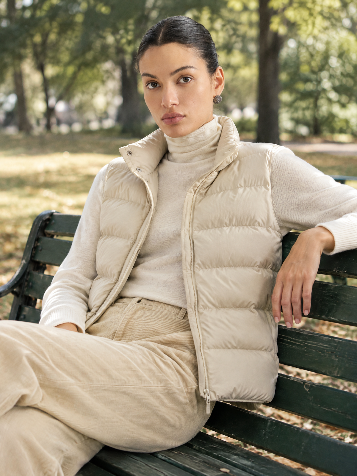 Wool-knit goose-down jacket — Lifestyle scene