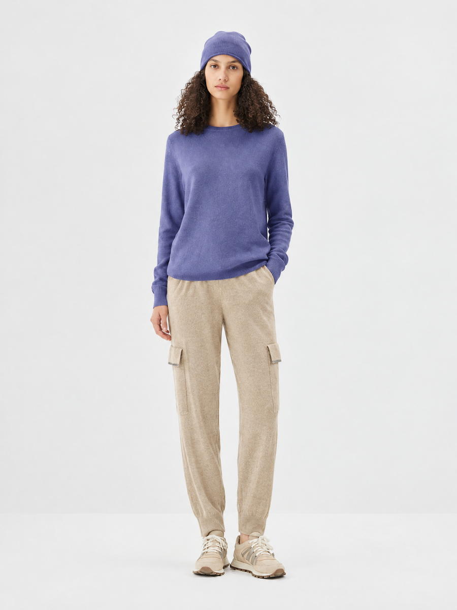 Cashmere knit jogger pants
