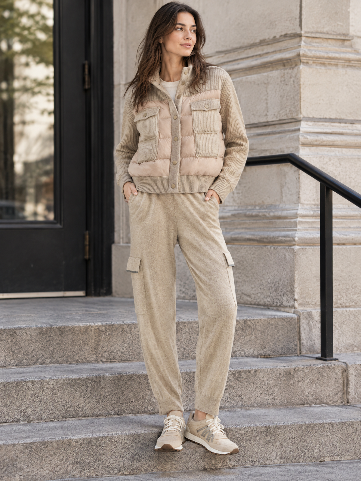 Cashmere knit jogger pants — Lifestyle scene