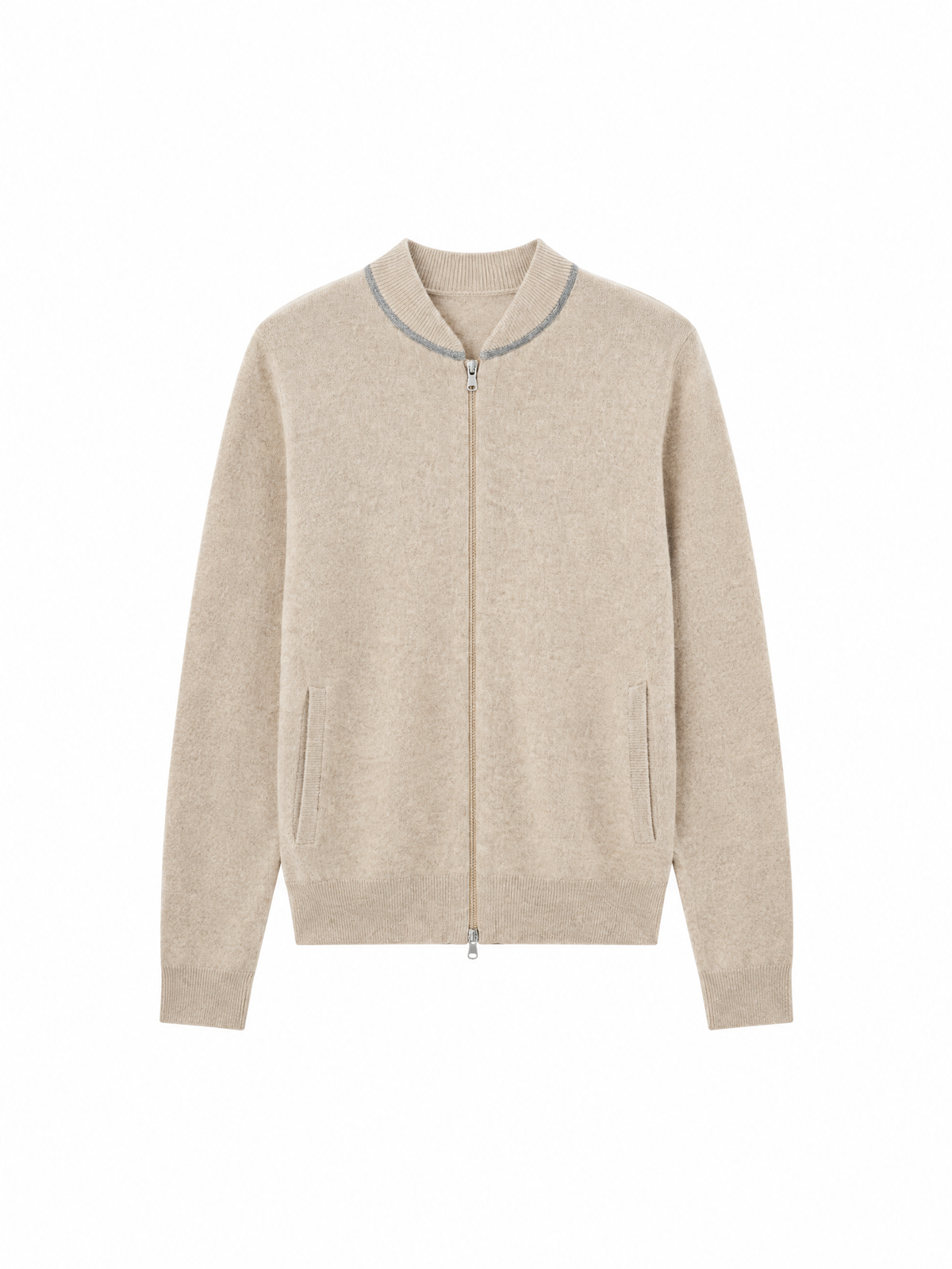 Cashmere zip cardigan — Flat-lay view