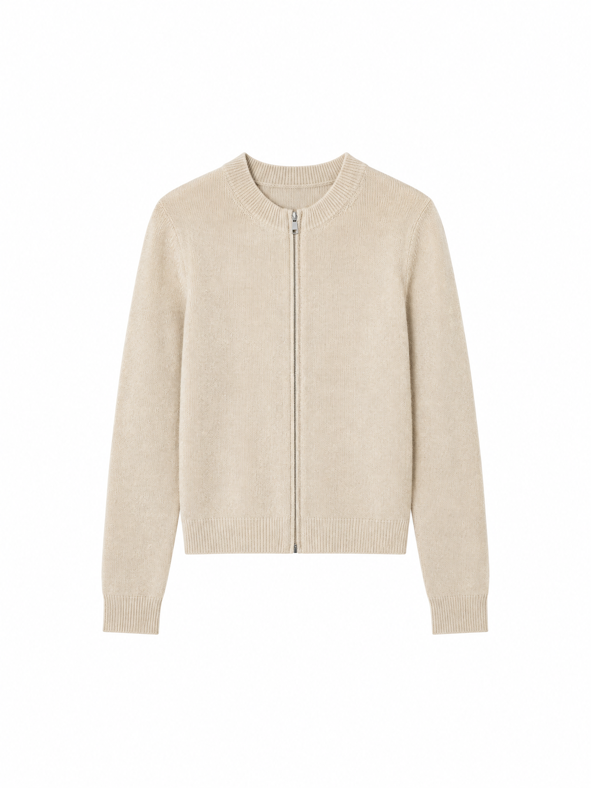 Cashmere zip cardigan — Flat-lay view
