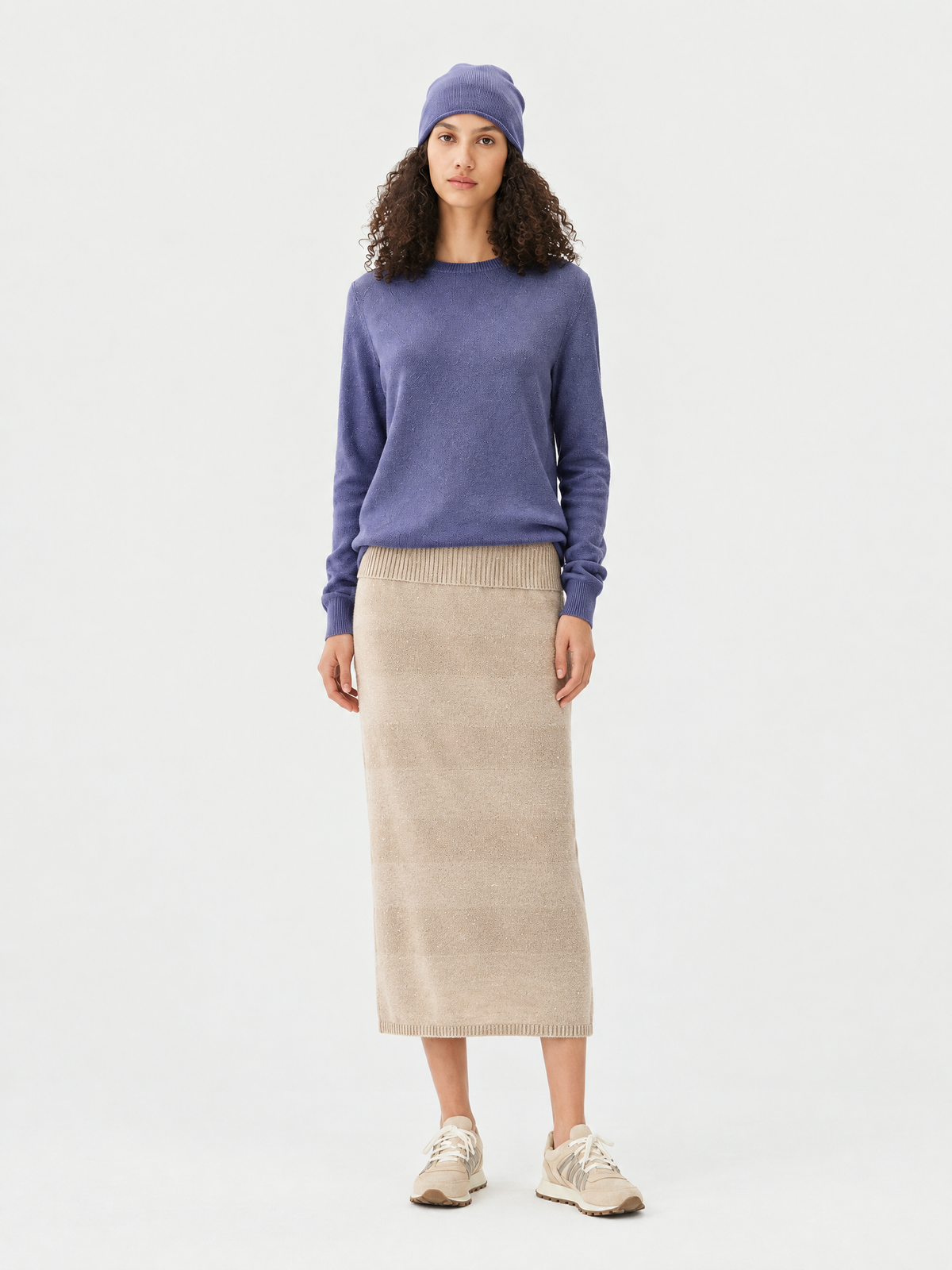 Knit midi skirt — Front view