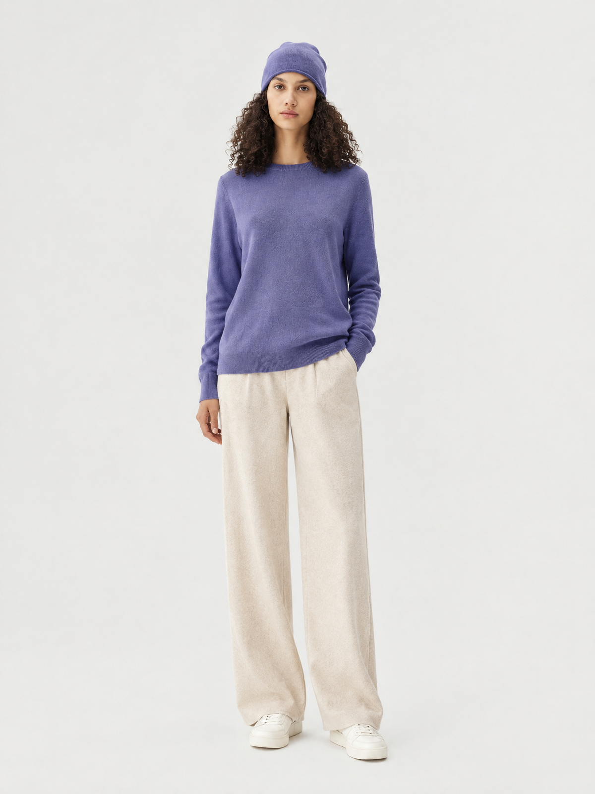 Wide-leg knit pants — Front view