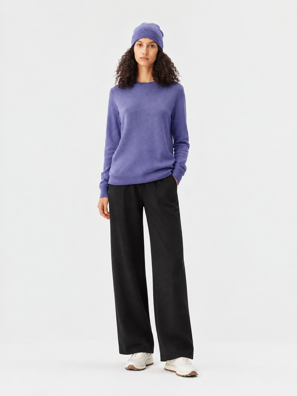 Wide-leg knit pants — Front view