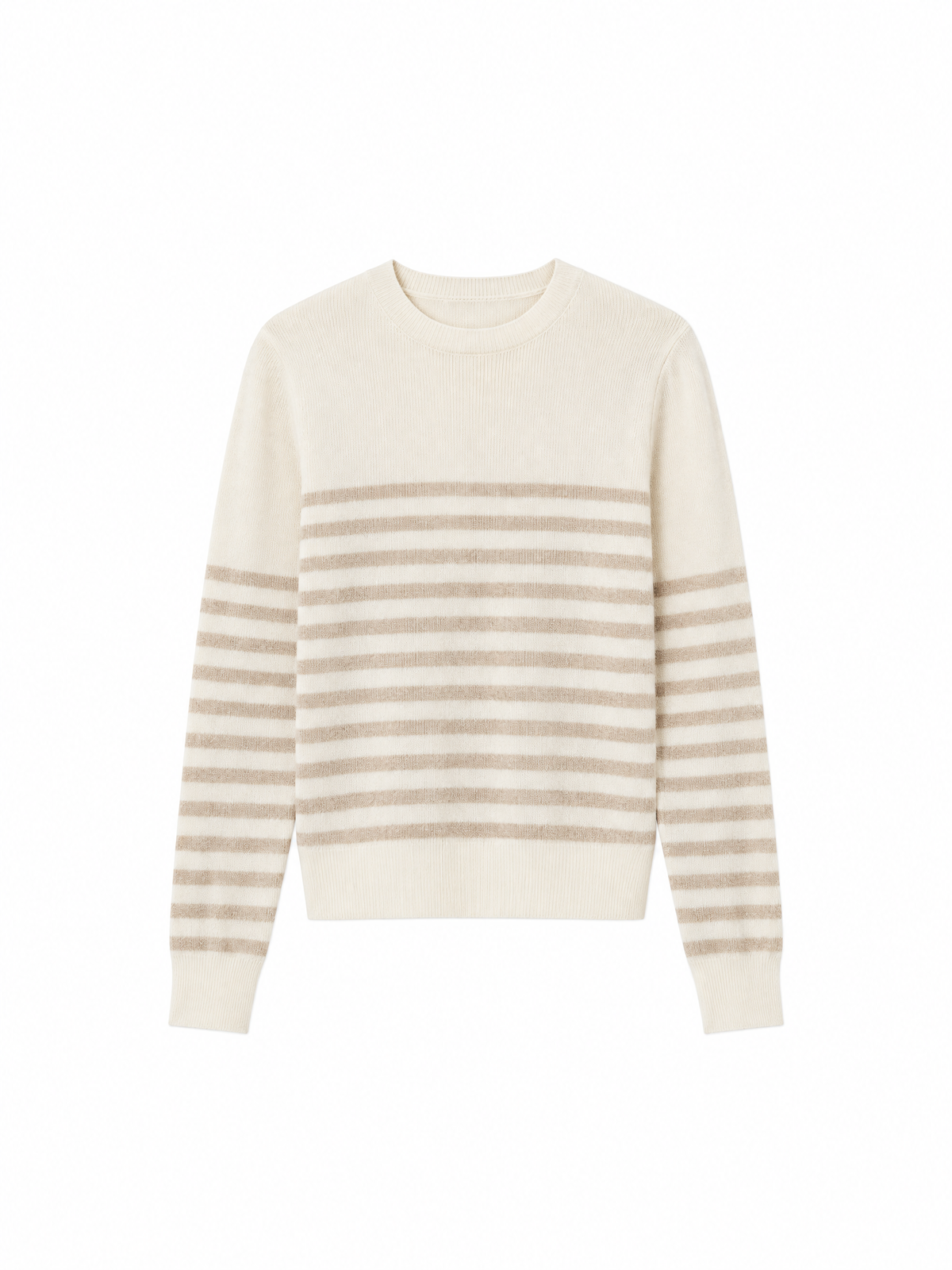 Striped crewneck sweater — Flat-lay view