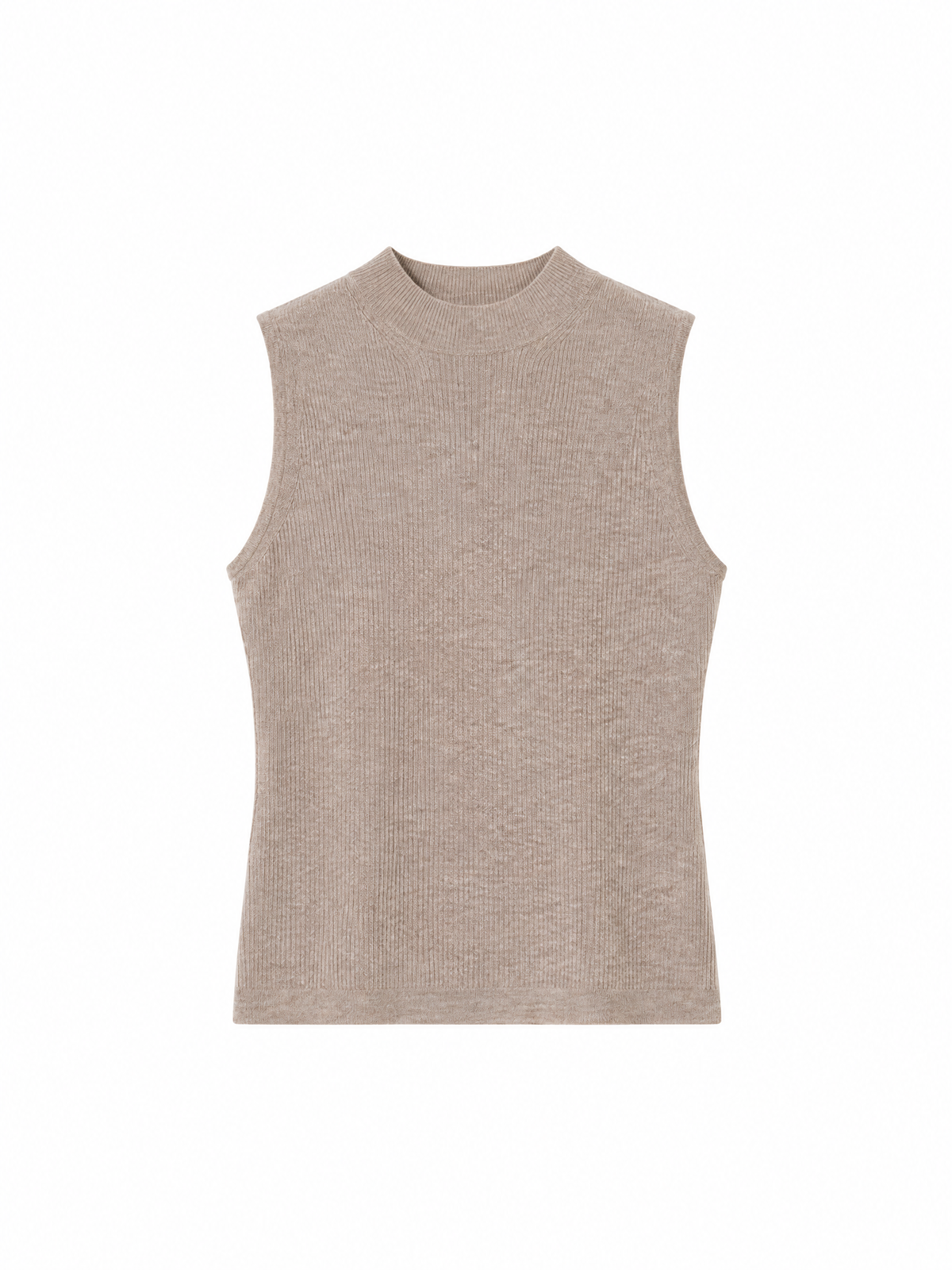 Mock-neck knit vest — Flat-lay view