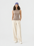 Mock-neck knit vest — Front view