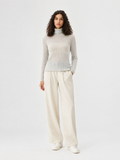 Ribbed mock-neck knit sweater — Front view