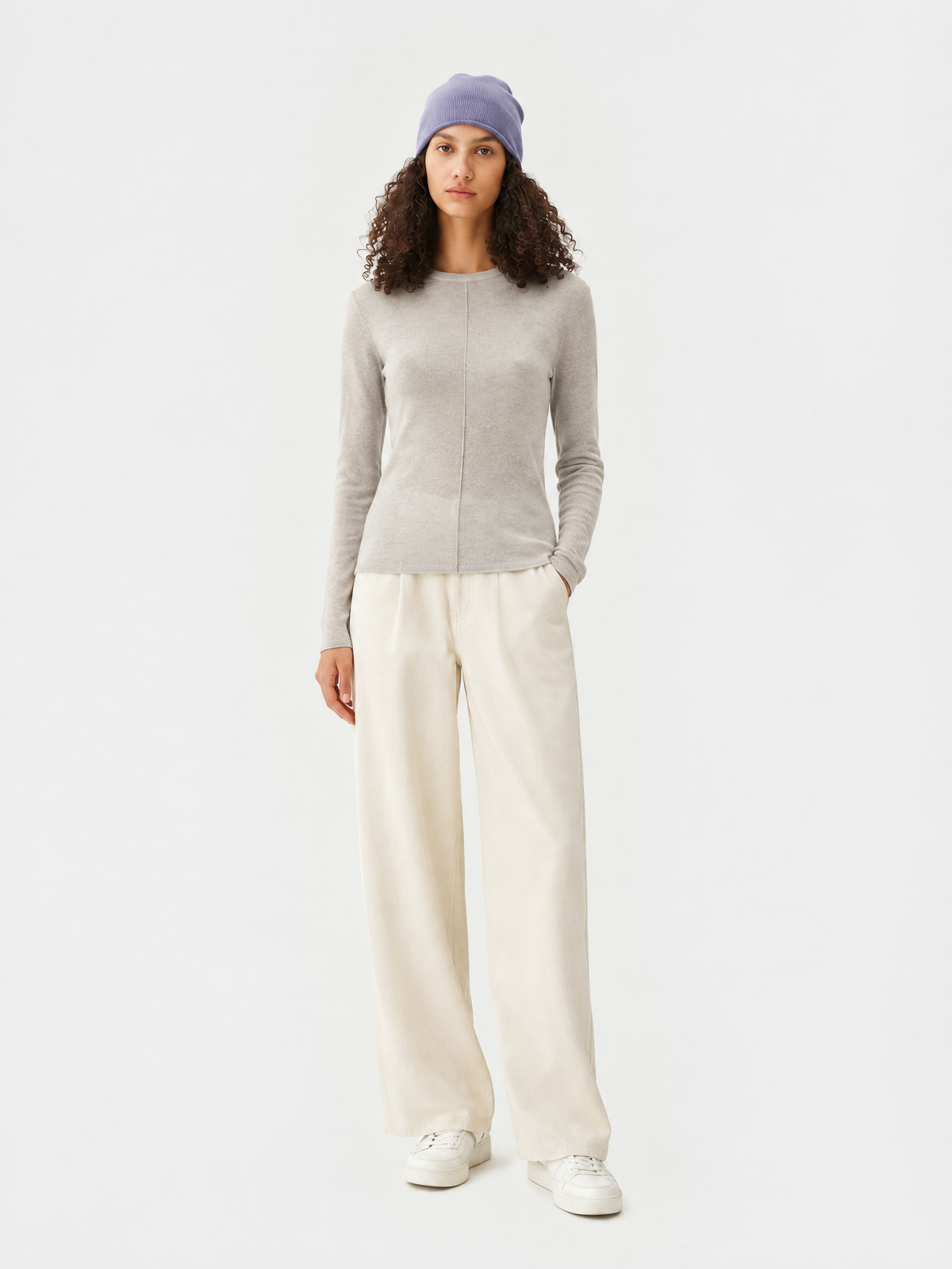 Crewneck knit sweater — Front view