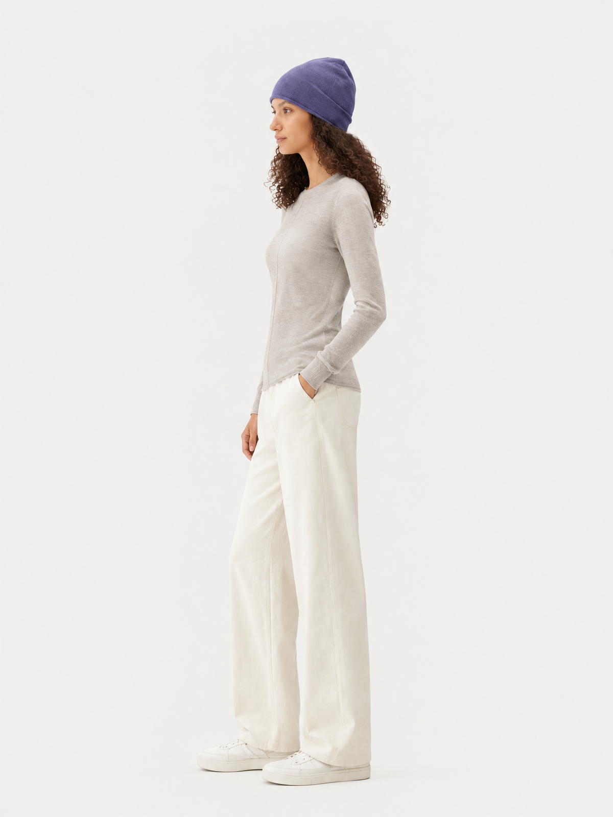 Crewneck knit sweater — Side view