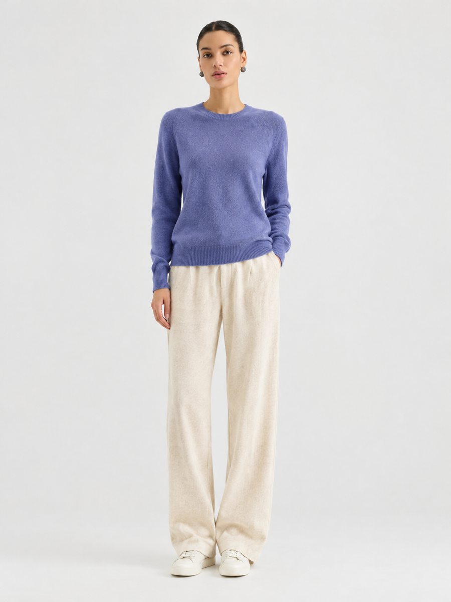 Short-sleeve bow-neck knit top