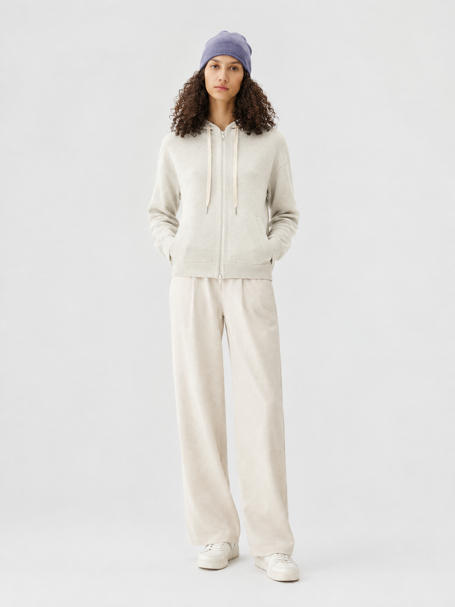 Half-zip knit hoodie