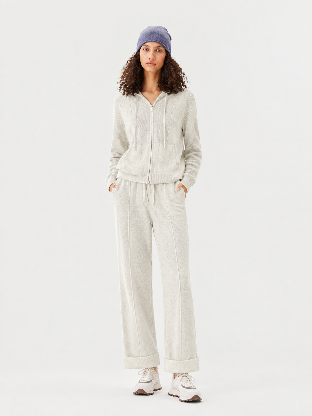 Wide-leg knit pants — Front view