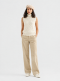 Cable-knit cashmere sleeveless top — Front view